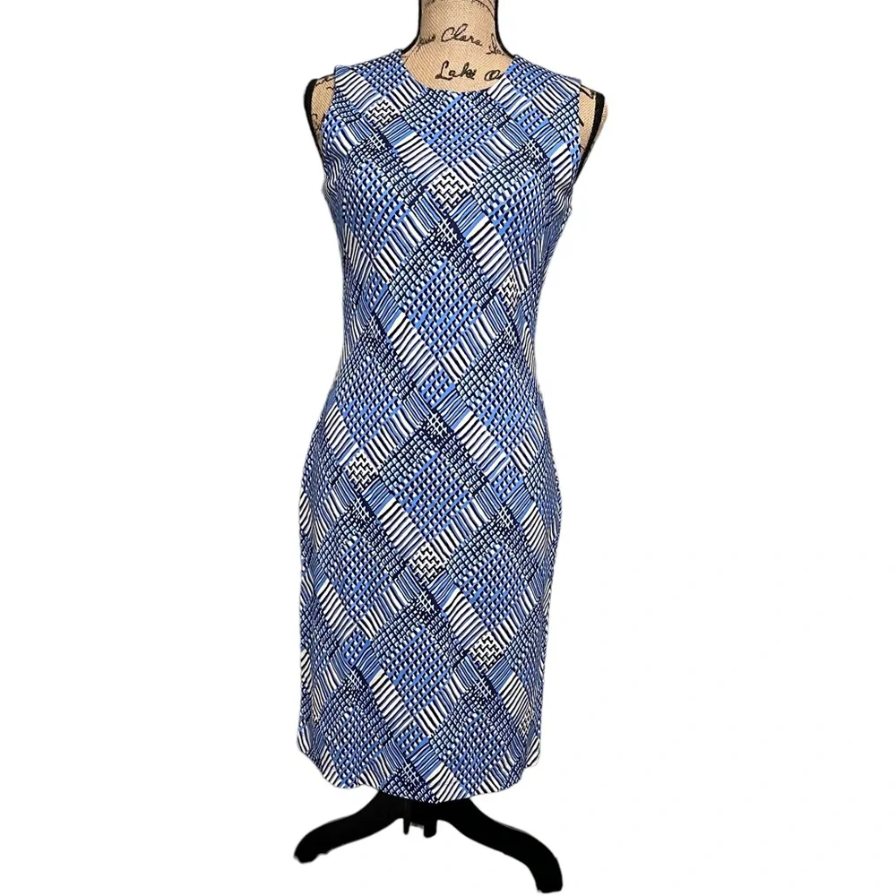 J. McLaughlin devon sleeveless sheath dress micro plaid XS - Picture 1 of 6